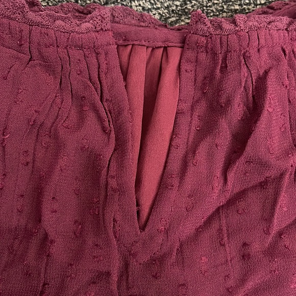 MISA Los Angeles Alin Mini Dress Size M Burgundy Swiss Dot Long Sleeves. - Picture 15 of 16